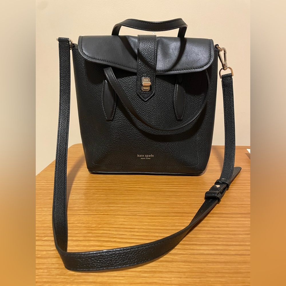 Kate Spade Black Leather Backpack